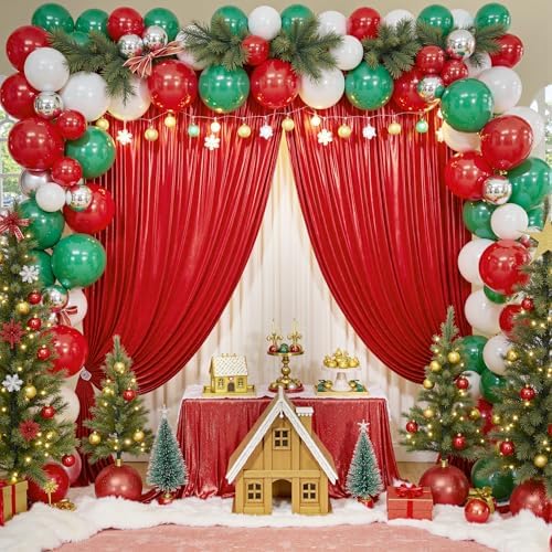 20x10ft Thick Red Glitter Backdrop Curtain Panels for Parties, Wrinkle Free Sequin Sparking Photo Backdrop Drapes, 4 Panels 5x10ft Shimmer Back Drop Cloth for Wedding Birthday Photography - Image 4