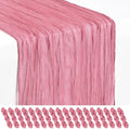18 Pack Dusty Rose Cheesecloth Table Runner 17x108 Inches Boho Home Decor by Showgeous