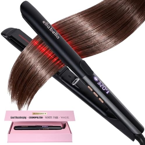 ELLA BELLA® Titanium Flat Iron Hair Straightener Slim with Infrared by ellabella