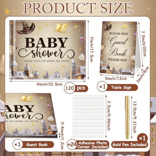 Fuyoooo Halloween Magical Witch Baby Shower Guest Book for Girl Boy - Image 3