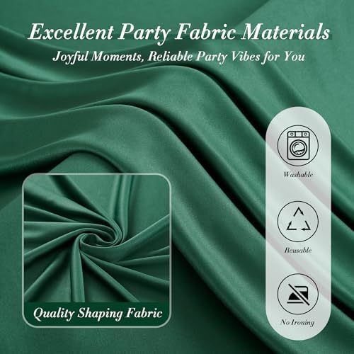 10 ft x 8 ft Wrinkle Free Hunter Green Backdrop Curtain for Parties, Fabric Dark Green Photo Backdrop Drapes 2 Panels 5x10ft for Baby Shower Wedding Birthday Party Photography Curtains - Image 6