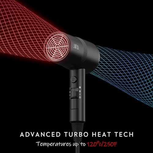 AINA Hair Dryer with Diffuser,Comb Full-Featured Blow Dryer 110V(Black) - Image 4