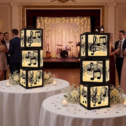 Novabright 6 Sets Music Party Decoration Large Boxes with Light Strings - Image 5