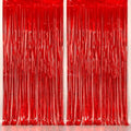 KatchOn Red Streamers Backdrop - 3.2x8 Feet, Pack of 2 | Cherry Party Decor by KatchOn