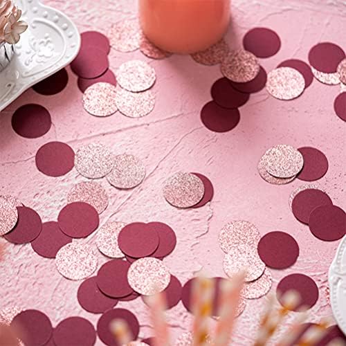 Rose Gold and Burgundy Confetti Table Decoration, 1.2'', 200pc - Image 2