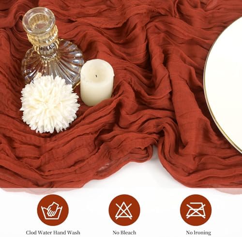 20 Pack Cheesecloth Table Runner 20 x 120 Inch, Terracotta - Image 4