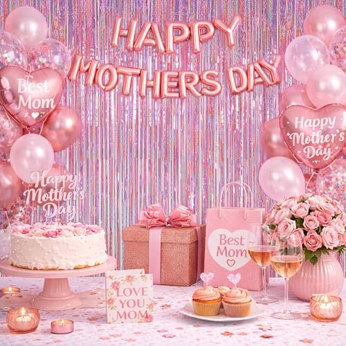 Melsan Pink Tinsel Backdrop for Birthday, 2 Pack 3.2ft x 8ft - Image 3