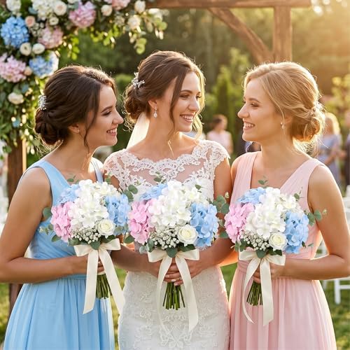 Auihiay 64Pcs Hydrangea Artificial Flowers Bulk, Faux Hydrangea Flowers - Image 2