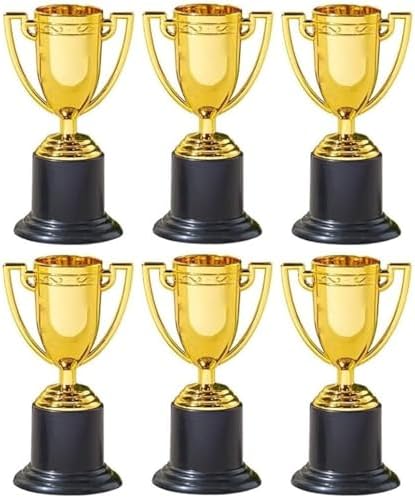 ZUGAR LAND Small Gold Trophies - Pack. (4") Plastic. Bulk Mini Trophy Cups. Great Olympic/Sports Participation Event Tournaments and Competitions Party Favors Themed Decoration - Image 6