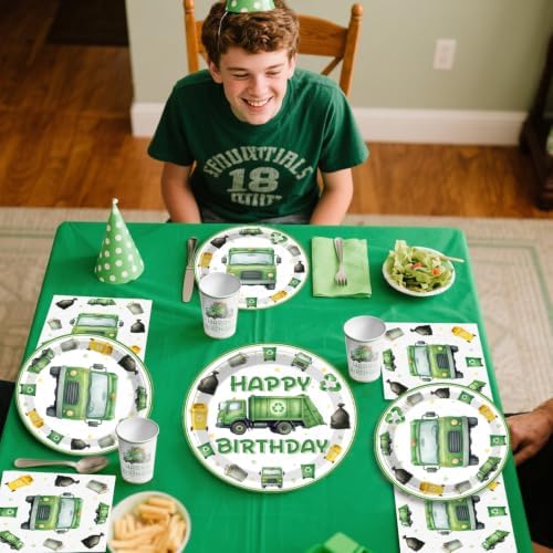 All-in-One Garbage Trash Truck Birthday Decorations Plates and Napkins Set - Image 5