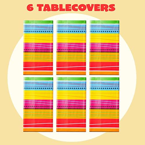 JOYIN 6 pcs Cinco De Mayo Printed Plastic Tablecover w/Multi Color Style (54 x 108 INCHES) for Fiesta, Taco Night, Birthday, and Mexican Themed Party - Image 6