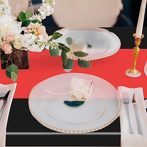 Oudain 6 Pcs Plastic Disposable Table Cloth 54" x 108", Black, Red - Image 6