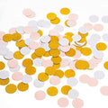 MOWO Confetti Circles, Glitter Gold Pink and White Mix, 1.2", 200pc by MOWO