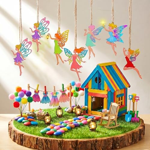 12 Pack Fairy Party Favors for Girls - Individually Wrapped DIY Wooden Painting Kits, Fairy First Birthday Decorations, Goodie Bag Stuffers, Creative Crafts & Gifts - Image 7