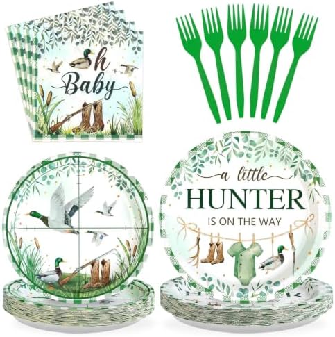 Greencian 96pcs Mallard Duck Baby Shower Party Supplies, Serves 24 by Grencian