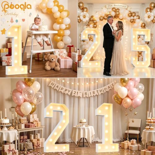 Pooqla 4FT Marquee Numbers, Large Light Up Number 50th Birthday Party Decor - Image 6