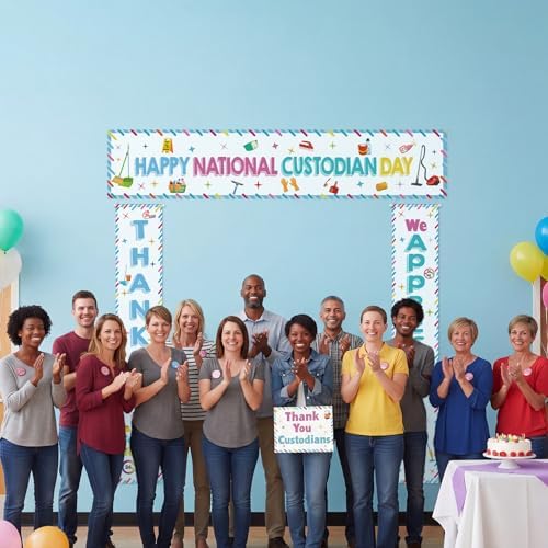 SmoothNovelty 3 Pcs Multicolor National Custodian Day Banner - Image 5
