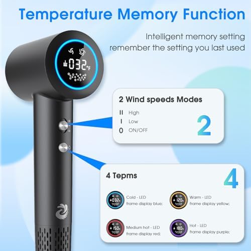 KARFUN 110000RPM Ionic Hair Dryer, Positive & Negative Ion Tech (Gray) - Image 5