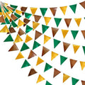 Green Gold Brown Metallic Fabric Triangle Pennant Banner Flag Bunting Garland for Football Jungle Safari Wild Woodland Birthday Baby Shower Wedding Bachelorette Graduations Party Decorations Supplies by pinkblume