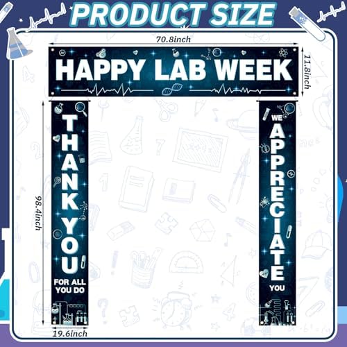 Smoothnovelty 3 Pcs Dark Blue Happy Lab Week Banner - Image 3
