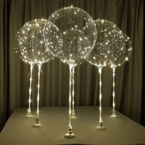 Lightsfever Warm White 6PC LED Light up Balloons with Sticks, DIY Decor Kit - Image 6