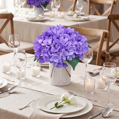 Purple Flower Table Centerpieces, Set of 6, Hydrangeas - Image 3