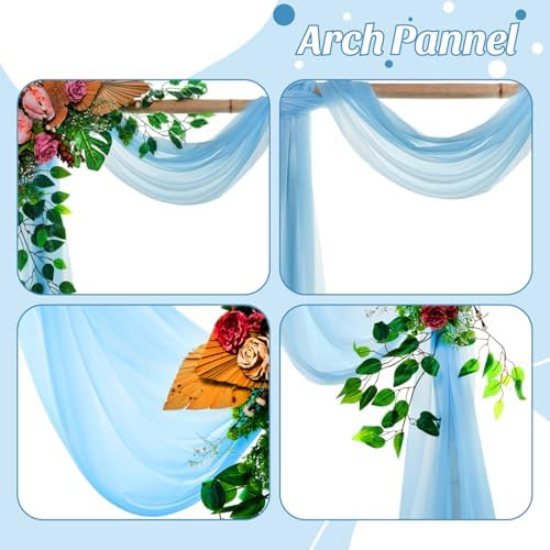 Pack of 2 Wedding Arch Drape Panel Fabric 30" x 100ft - Turquoise - Image 5