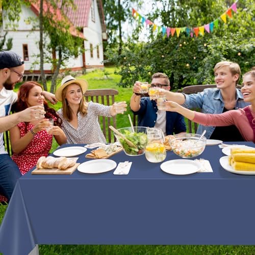 16 Pack Navy Blue Plastic Tablecloth for Rectangle Tables, Premium Decorative Navy Blue Disposable Table Cloths for Parties, Rectangle Party Table Cover for Birthday Wedding Banquet Event, 54x108 Inch - Image 5
