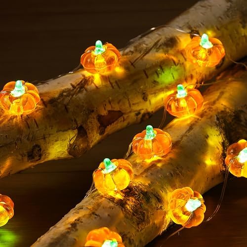 Pumpkin String Lights 10Ft 30 LEDs Halloween Decorations Battery Operated Orange Lights for Halloween Party Indoor Fall Decor Thanksgiving Decorations by Decorateyourdreamswithligh