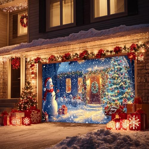 HOMETITUTE Snowy Winter Scene Door Cover 13x6ft Polyester - Image 4