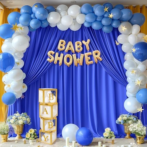10x12ft Royal Blue Backdrop Curtain Panels for Parties - Wrinkle Free Polyester Photo Curtain Backdrop Wedding Back Drop Fabric Drapes for Party Decorations Background for Photography - Image 7