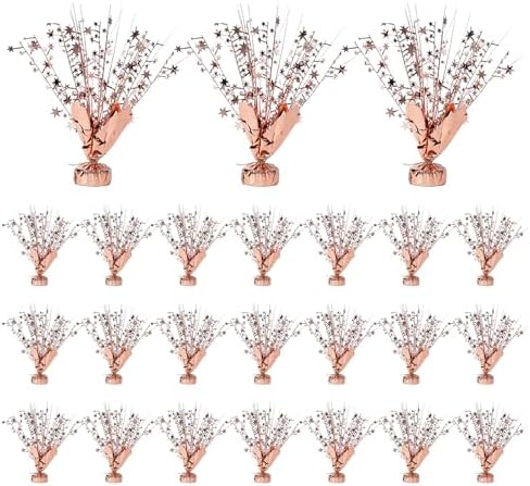 24 Pack Rose Gold Metallic Foil Spray Centerpiece Star Table Decoration Burst Table Centerpieces for Birthday New Year Wedding Anniversary Graduation Party Supply (Rose Gold) by Ohiyoo