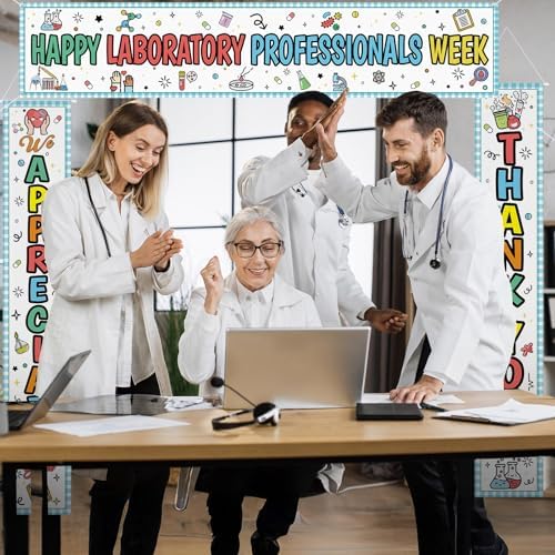 Smoothnovelty 3 Pcs Multicolor Laboratory Professionals Week Banner - Image 6