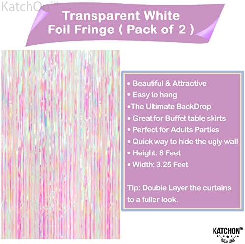 KatchOn Iridescent Pink Backdrop Curtain - 3.2x8 Ft, Pack of 2 Bridal Decor - Image 3