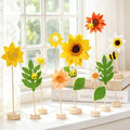 11 PCS Sunflower Party Decorations, Wooden Base, Felt Flower Centerpieces by BalunAdmhail