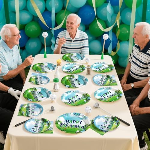 Grencian 96Pcs Green White Golf Retirement Party Decorations Serves 24 - Image 4