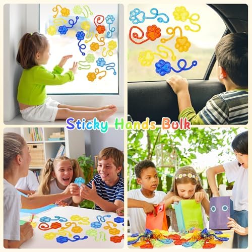 30 PCS Sticky Hands Bulk Party Favors for Kids 4-8,8-12 Year Dog Paw Shape Stretchy Sticky Hand Feet Goodie Bags Stuffers for Kids Treasure Box Toys for Classroom Small Mini Prizes Trinkets - Image 4