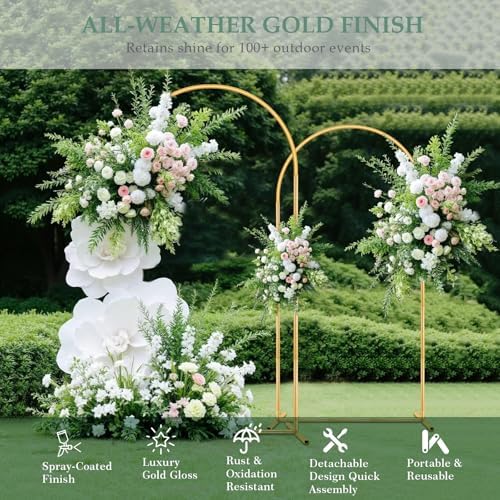 WellSign 7.2FT, 6.6FT Wedding Arch Backdrop Stand Set of 2 - Image 4