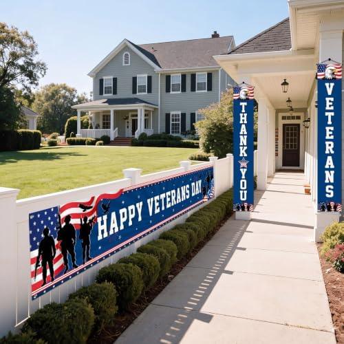 Peryiter Veterans Day Decorations Patriotic Military Door Banners - Image 4