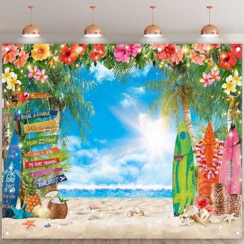 10x8ft Summer Hawaiian Beach Photography Tropical Luau Backdrop by YCUCUEIBACKDROP