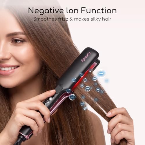 AISEELY 1.75" Infrared Hair Straightener, Wide Plate Hair Straightener, 9 Temp Control, 30S Fast Heating & Digital LED Display, Dual Voltage for All Hair Types - Image 3