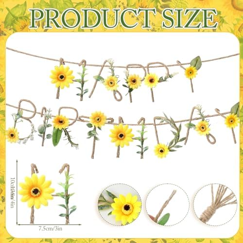 Norme 2 Pcs Fall Sunflower Birthday Party Decorations Banner - Image 3
