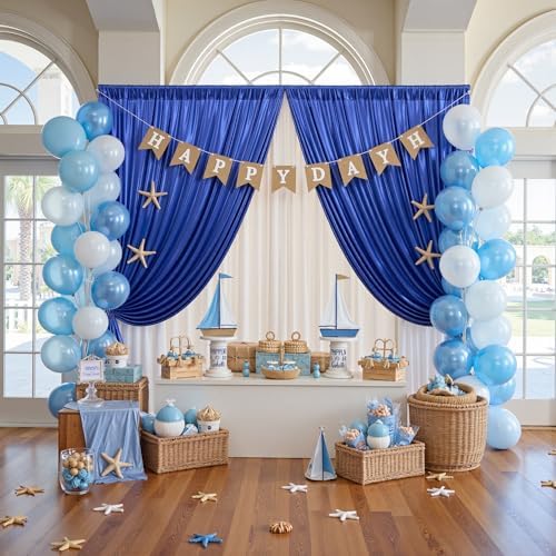 20x10ft Thick Royal Blue Glitter Backdrop Curtain Panels for Parties, Wrinkle Free Sequin Sparking Photo Backdrop Drapes, 4 Panels 5x10ft Shimmer Back Drop Cloth for Wedding Birthday Photography - Image 4