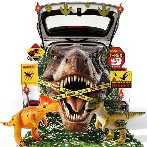 Fovths 17 Pcs Halloween Dinosaur Trunk or Treat Car Decorations Kit by Fovths