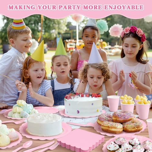 Vyntra 350 Pcs Pink Paper Plates and Napkins Party Supplies - Image 3
