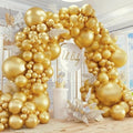 412pcs Metallic Gold Balloon Garland Arch Kit 18 12 10 5 Inch Different Sizes Latex Chrome Balloons for Baby Shower Birthday Graduation Wedding Anniversary Celebration Party Decoration by PAXILE