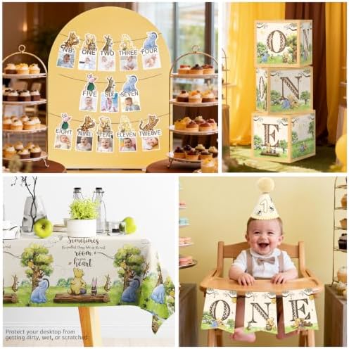 267PCS Fexivo Classic Bear 1st Birthday Decorations Set for 25 Guests - Image 6