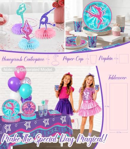 286PCS Cocomigo Gymnastics Birthday Party Decorations set, Serves 25 - Image 5