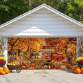 Fall Garage Door Cover 8x6ft Red Truck Pumpkin Scarecrow Harvest Decor by Lacoiime
