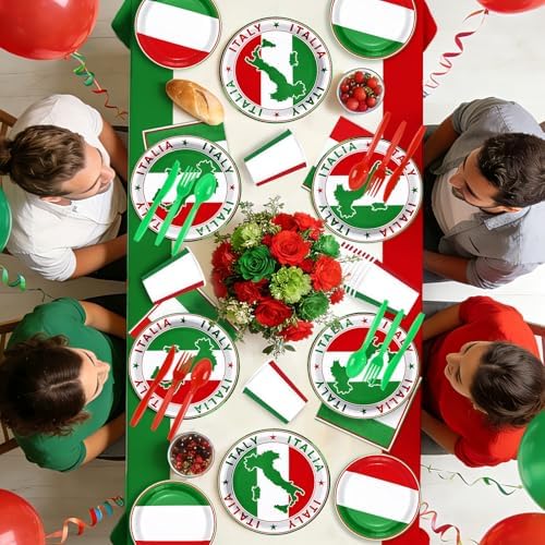 170Pcs Italian Birthday Plates and Napkins Cups Party Supplies Serves 24 ﻿ - Image 5